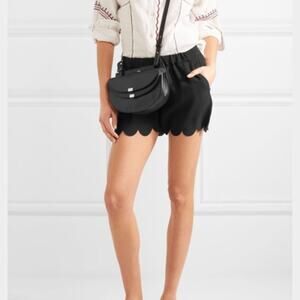 Madewell Black Scalloped Hem Pull On‎ Shorts Elastic Waist Women's XS